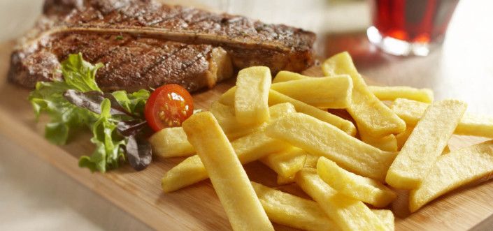 Стейк по-мексикански с картофелем фри Aviko Steak Fries